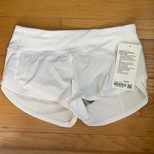 Lululemon White Speed Up Shorts